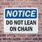 Signmission Do Not Lean On Chain, 14 in W x Rectangle, Plastic OS-2PACK-NS-P-1014-L-11288 - alternate 2